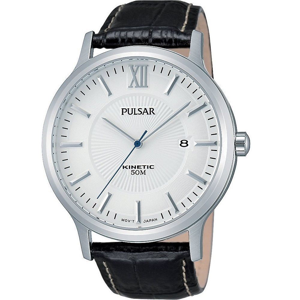 Pulsar White Dial Leather Strap Mens Watch eBay